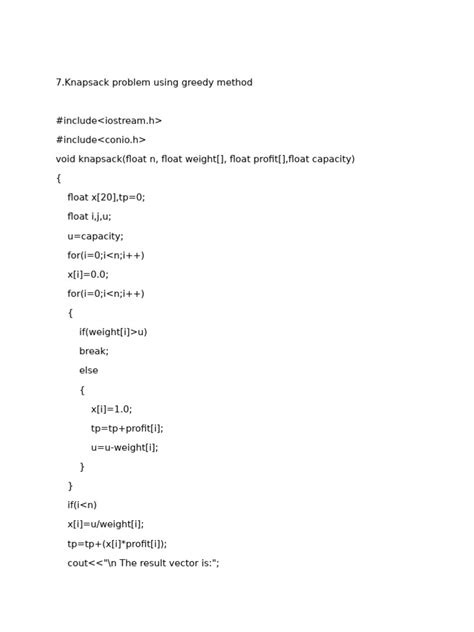 Image result for Knapsack Problem Using Greedy Method