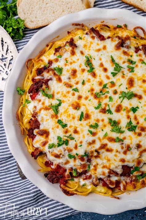 Spaghetti Pie Casserole | Tastes of Lizzy T