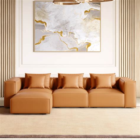 Buy Mills Half Leather 3-Seater Sofa with Ottoman from Home Centre at ...