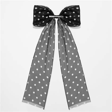 Oversized Polka Hair Bow - Black & White – Hair Drama Company