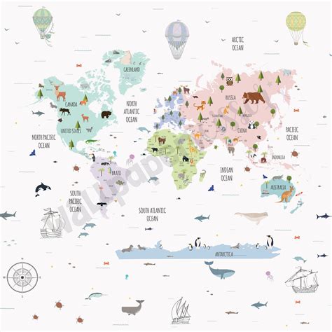 Colour Block World Map: LG 18 – WallPaperScissor