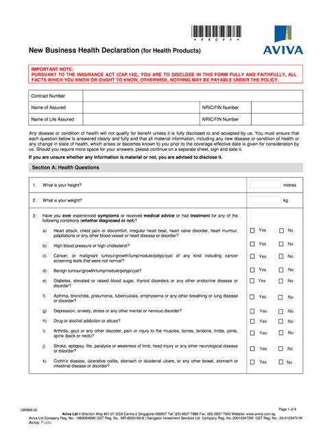 New Business Health Declaration Form - Fill Out, Sign & Share Online ...