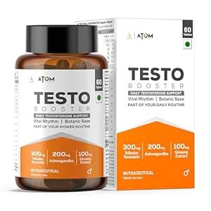 AS-IT-IS ATOM Testosterone Booster for Men, I 8 botanic herbs & L ...