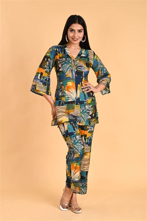 Green Patch Print Co-ord Set