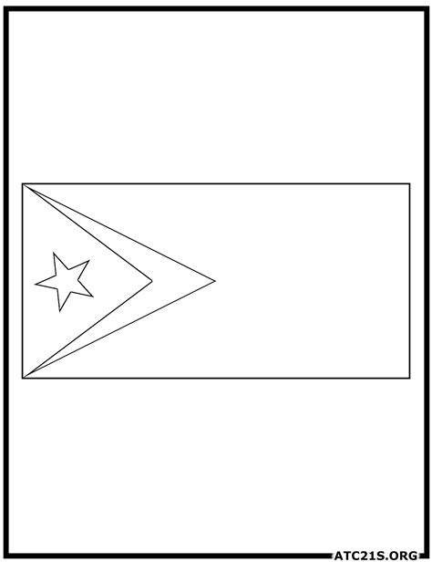 Timor-Leste Flag Coloring Page | ATC21S