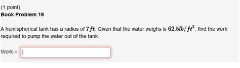 Image result for Work Problem Hemispherical Tank Calc 2