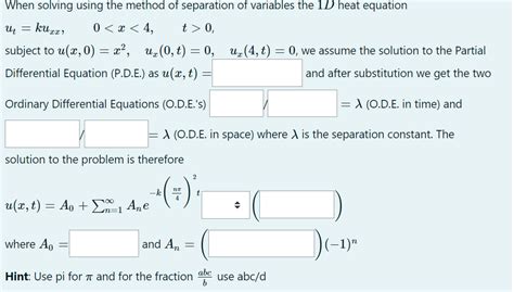 Image result for Using Separation Method for Heat Equation