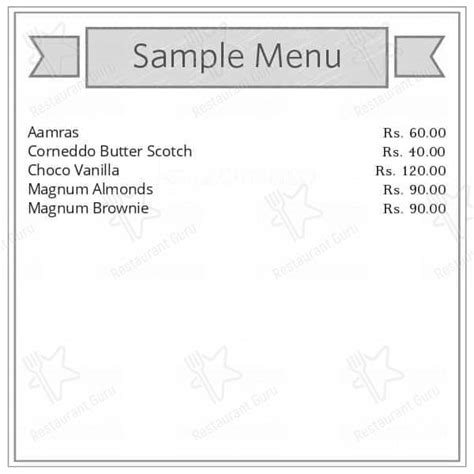 Menu at Kwality Wall’s Frozen Dessert and Ice Cream Shop, Pune, Shop 1 ...