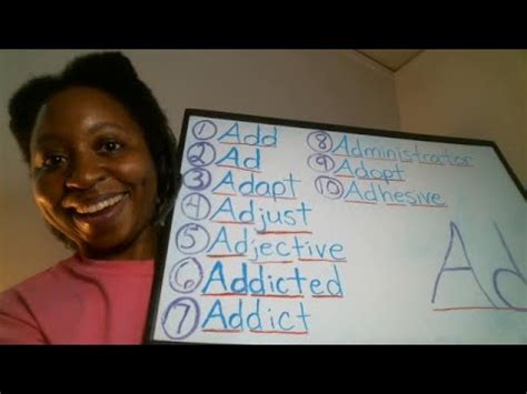 English Words Starting with Ad, Learn English, Learn to Read ...