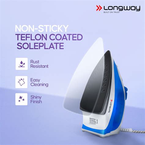 Buy Longway Electric Steam Iron 1400W – Non-Stick, Lightweight ...