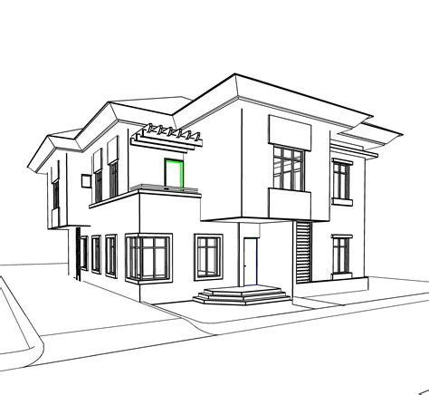 Modern House Drawing at PaintingValley.com | Explore collection of ...