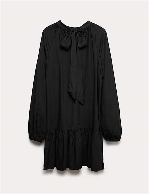 Buy Funnel Neck Mini Smock Dress at Marks & Spencer