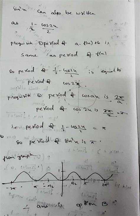 The period of sin2 x is-[AIEEE 2002]a)/2b)c)3/2d)2Correct answer is ...