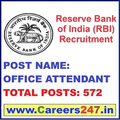 Reserve Bank of India (RBI) Office Attendant Recruitment 2026 - Apply ...