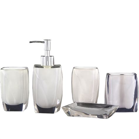 Funnuf 5 Pieces Resin Bathroom Ensemble Accessory Set Lotion Soap ...