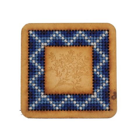 Hand Embroidered Tea Coaster 4 Pc Set Blue | Tribes India