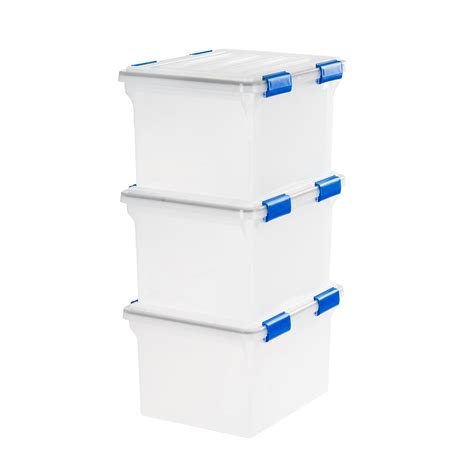 Iris WeatherPro Plastic File Box Latch Lid, Letter/Legal Size, Clear, 6 ...