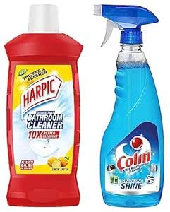 Harpic Bathroom Cleaner Liquid, Lemon - 1 Litre + Colin Glass and ...
