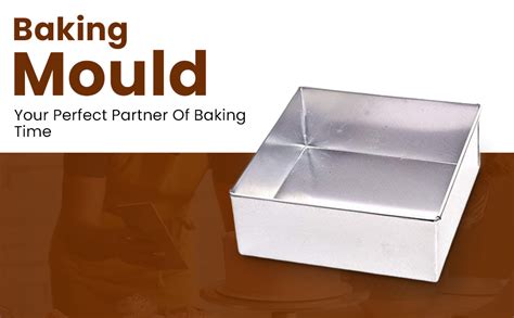 Buy RINKLE TRENDZ® Aluminium Square Cake Mould Cake Pan Cake Tin Tray 6 ...