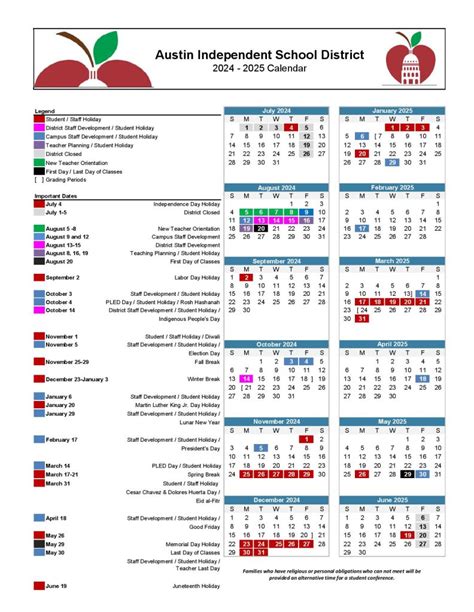 Austin ISD Calendar 2025-2026 (Austin Independent School District)