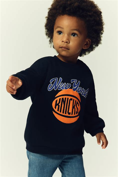 Sweater met print - Marineblauw/New York Knicks - KINDEREN | H&M NL