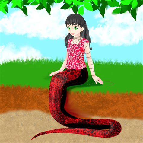 Half Human Half Snake Drawing