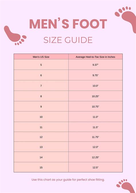 Men’s Shoe Size Chart Printable | FREE Printable