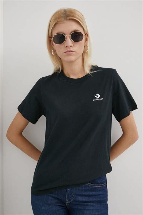 Converse T-shirt bawełniany kolor czarny 10020804.A04-Converse.B ...