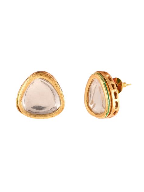 Buy Kundan Stud Earrings for Western Outfit - Earrings for Women Online ...