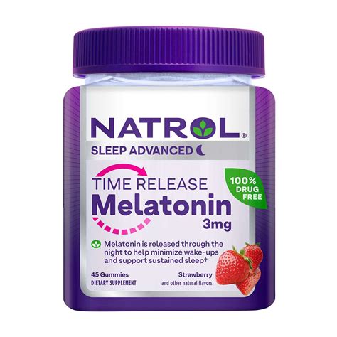 Buy Natrol Sleep Advanced Time Release Melatonin Gummies, 3mg, 45 ct ...