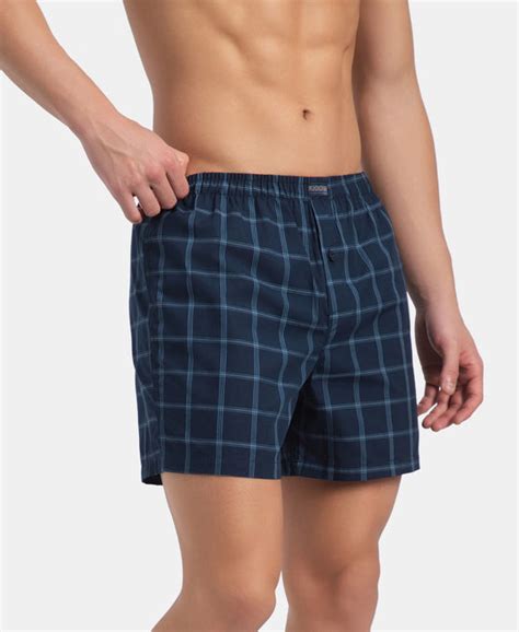 Buy Super Combed Mercerized Cotton Woven Checkered Inner Boxers with ...