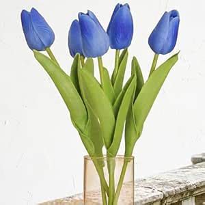 Buy TIED RIBBONS Artificial Tulip Flowers Bunch for Vase (Set of 5 ...