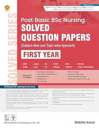 Buy Post Basic BSc Nursing Solved Question Papers ( Subject Wise Cum ...
