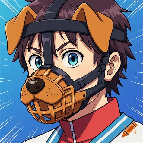 Anime style dog muzzle mask for humans on Craiyon