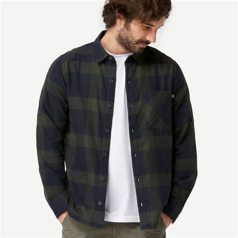 Buy Men's Full Sleeve Travel Shirt TRAVEL100 Green Online | Decathlon