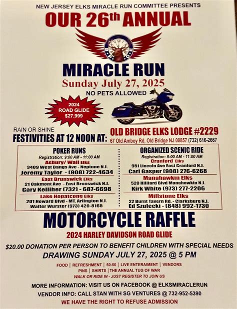 NJ Elks 26th Annual Miracle Run, Old Bridge Elks Lodge 2229, 27 July ...
