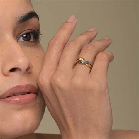 Buy Bi Metal Sworl Ring online- Palmonas – PALMONAS