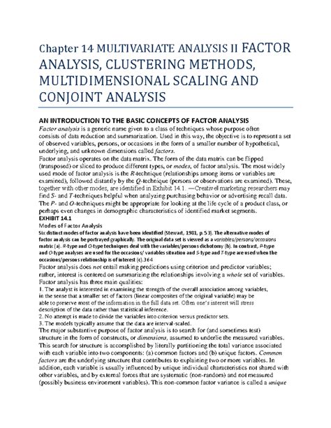 Chapter 14 Multivariate Analysis II Factor Analysis - Chapter 14 ...