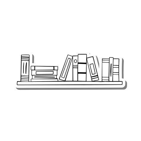 Book Shelf Clip Art Black And White