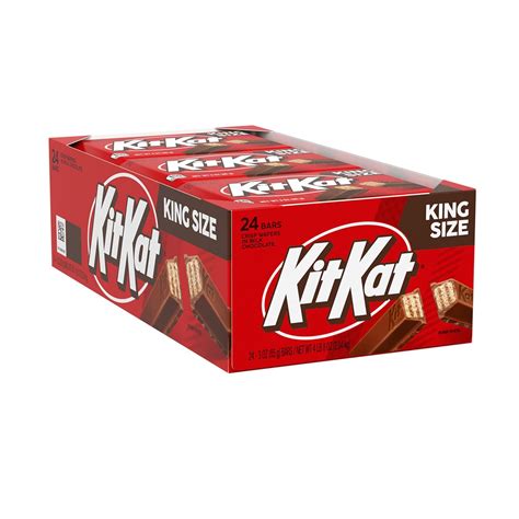 KIT KAT Milk Chocolate Wafer Candy, King Size, Bulk Pack, 24 Count in ...