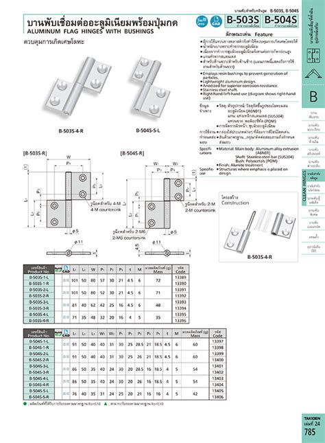 Aluminum Flag Hinge with Bushing B-504 | TAKIGEN | MISUMI India
