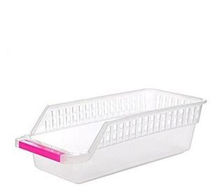 MK Plastic Set of 2 Plastic Kitchen Refrigerator Storage Baskets Fridge ...