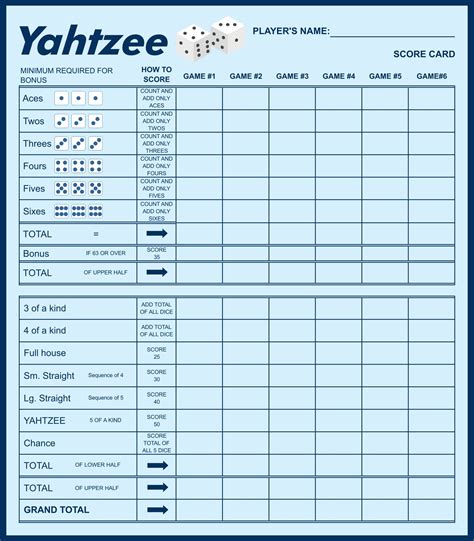 Yahtzee Score Sheets - 10 Free PDF Printables | Printablee