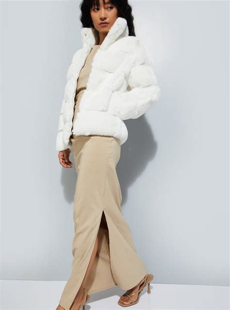 Buy Women Faux Fur Padded Oversized Jacket Online at just Rs. 2999.0 ...