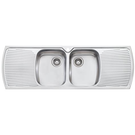 Oliveri Monet Double Bowl Topmount Sink with Double Drainer 1500mm
