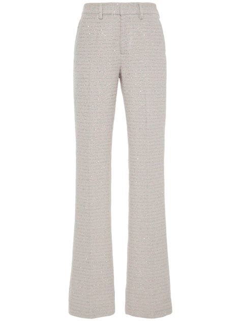 Mid rise sequined tweed straight pants - Alessandra Rich - Women ...