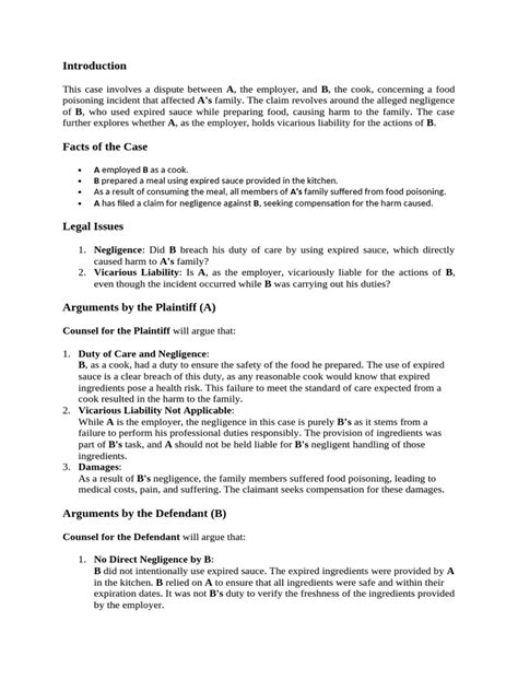 Image result for Tort Report Example