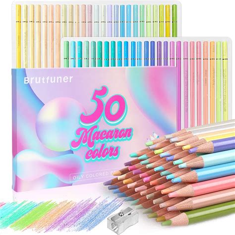 LBW 50 Macaron Colored Pencils Oil Pastel Pencils Macaron Colors ...