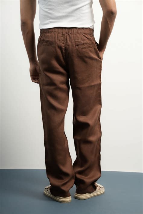 VELAIR 100% LINEN BROWN PANTS – South Origin