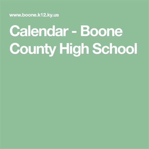 Boone County Calendar - Printable And Enjoyable Learning